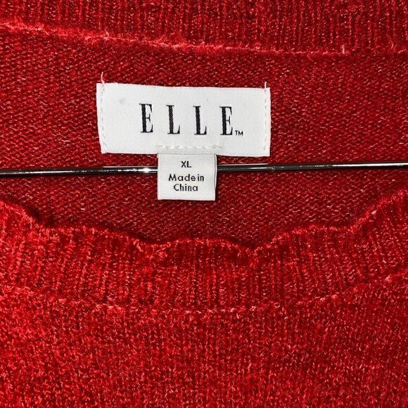 Elle Red Sweater Size XL - Picture 5 of 6